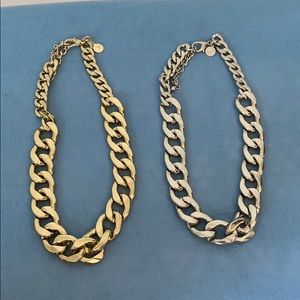 Silver and Gold Guess necklaces